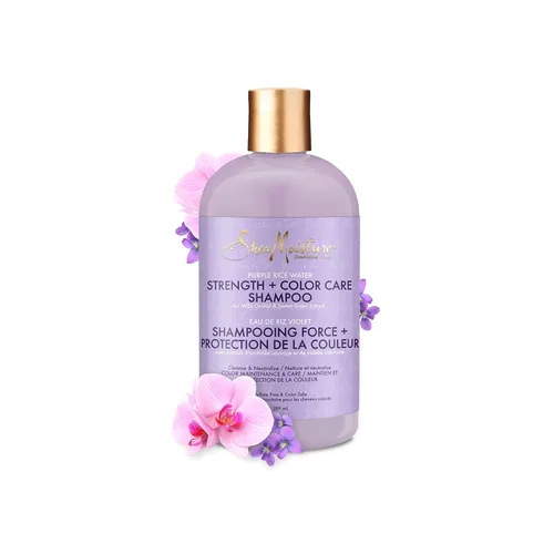 Vista 8 de SheaMoisture - Champú para el cuidado del color y el agua de arroz morado para cabello dañado, 13.5 onzas líquidas