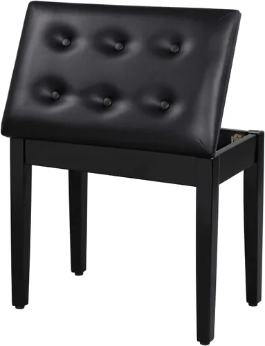 Vista 12 de SONGMICS Taburete ajustable de madera para piano con almacenamiento de partituras negro ULPB57H