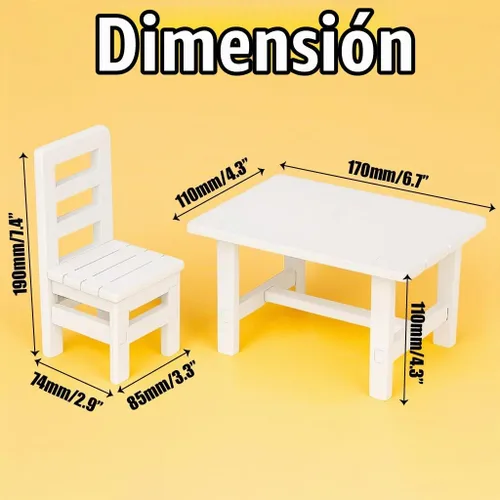 Vista 3 de Marsrut - Muebles de madera para casa de muñecas a escala 1/6, muebles cuadrados de madera de 12 pulgadas, modelo de juguete para decoración