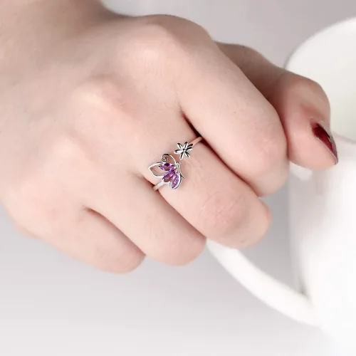 Vista 5 de Aurora Tears Butterfly Jewelry,Women 925 Sterling Silver Butterflies Birthstone Pendant NecklaceEarringsRings Wedding Gift