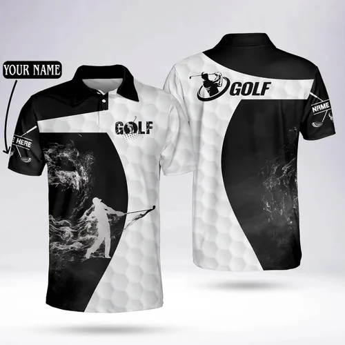 Vista 6 de LASFOUR Camisas de golf divertidas personalizadas para hombres camisas de golf locas con calavera para hombres camisas de golf para hombre polo