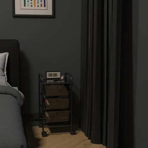 Vista 5 de Simple Houseware Carrito utilitario con 3 cajones, almacenamiento rodante, organizador de arte y manualidades, negro