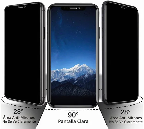 Vista 3 de Pokolan Paquete de 3 protectores de pantalla de privacidad para iPhone 11 Pro, iPhone X, iPhone XS (5.8 pulgadas), vidrio templado antiespía Negro