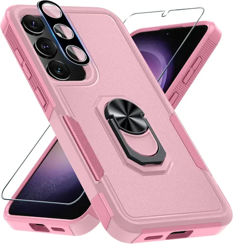 Vista 16 de Compatible con Samsung Galaxy S24/S25 Funda con Protector de Pantalla de Vidrio Templado, Resistente a Prueba de Golpes de Servicio Pesado Funda