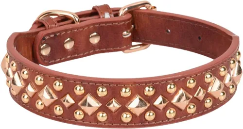 Vista 8 de Serijoars Collar para perro con tachuelas, de piel sintética suave con clavos de hongos, ajustable, para cachorros (XS, Negro)