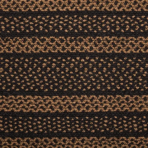 Vista 5 de VHC Brands Camino de mesa ovalado a rayas negras de yute primitivo de granja, 13 x 48 pulgadas
