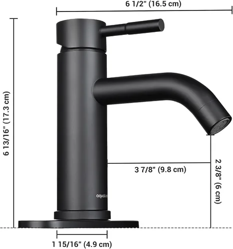 Vista 8 de Aquaterior Grifo de lavabo de baño negro mate de una sola manija 1 o 3 agujeros RV lavabo baño vanidad grifo bañera lavabo boho baño grifos CUPC NSF