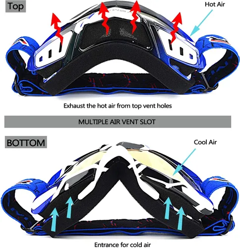 Vista 3 de Gafas de motocicleta y motocross para carreras de cuatrimoto (ATV), de bicicleta en tierra, de todoterreno y carrera táctica de motocicleta
