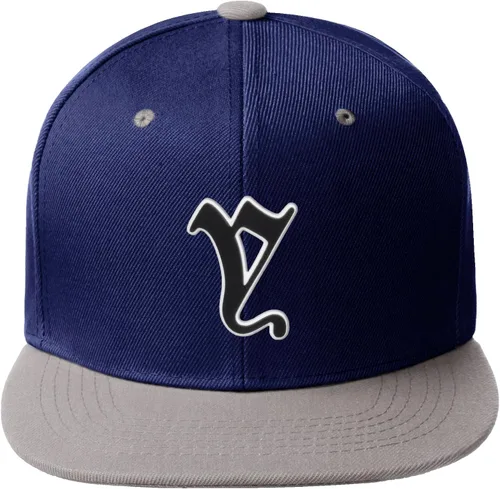 Vista 678 de Daxton Gorra clásica con visera de billete plano con letras del alfabeto inglés antiguo de la A a la Z