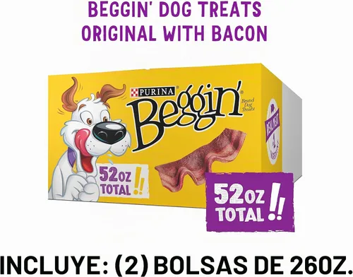 Vista 8 de Purina Beggin' Strips Golosinas para Perros, Original con Sabor a Tocino - (Paquete de 2) Bolsas de 26 oz