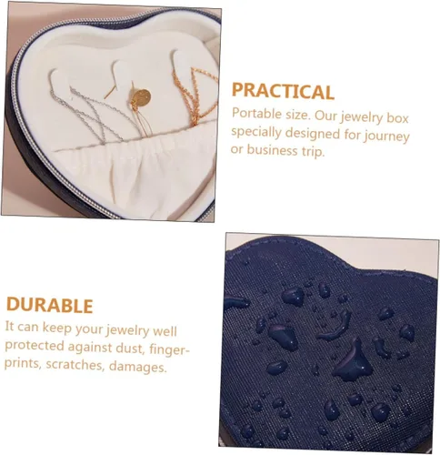 Vista 9 de Holibanna 4pcs jewelry box travel jewelry earring travel case heart jewelry necklace ring holder stud earring organizer earring gift case jewelry