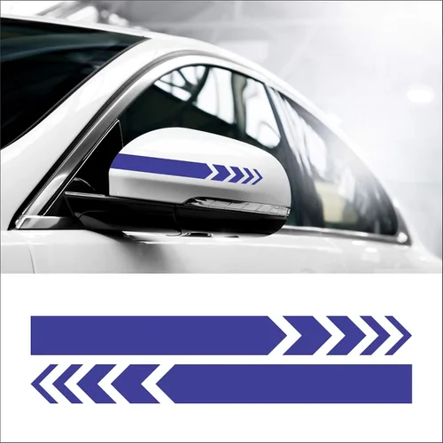 Vista 11 de Juego de 2 calcomanías gráficas de vinilo para espejo lateral de automóvil, SUV, calcomanías de rayas de 8 pulgadas de ancho (negro)