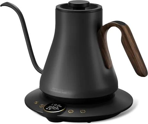 Vista 8 de INTASTING - Hervidor eléctrico de cuello de cisne con control de temperatura de ±1℉ para café y té de infusión, calentamiento rápido, acero