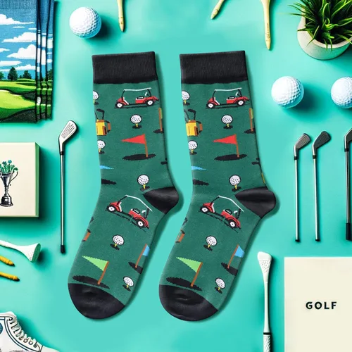Vista 4 de HAPPYPOP Calcetines novedosos para hombres, regalos de bolos, para acampar, golf, bolos, bandera estadounidense, alienígena, matemáticas, música