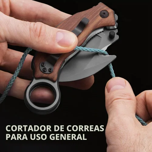 Vista 5 de Navaja de bolsillo con mango de madera – Hoja afilada plegable de 2.76 pulgadas, bloqueo de forro, mango de madera – Los mejores cuchillos