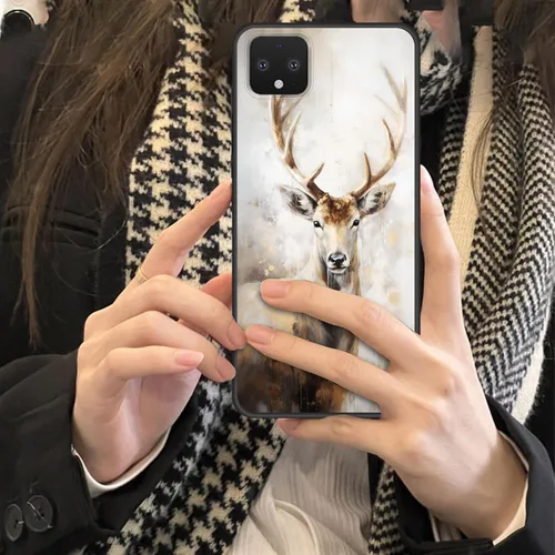 Vista 5 de Funda para Pixel 4 XL, funda de goma de silicona suave a prueba de golpes, funda protectora de cuerpo completo para Google Pixel 4 XL, ciervo