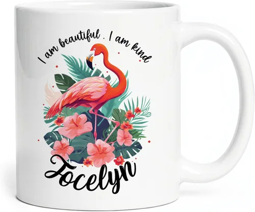 Vista 9 de Taza de flamenco personalizada 2023, Flock Of Flamingo Mug para cumpleaños de los amantes del flamenco, taza de café personalizada de flamenco