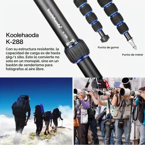 Vista 6 de Koolehaoda Monopod de cámara extensible con base de soporte plegable