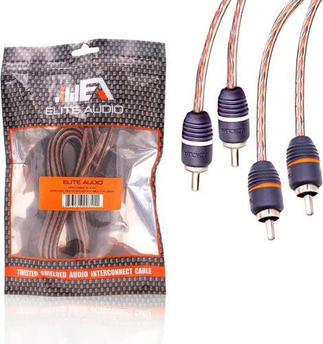 Vista 5 de Elite Audio EA-RCA1.5 Cable RCA estándar de 2 Ch - Par de cables trenzados macho a macho de 1.5 pies con reducción de ruido