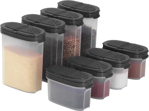 Vista 7 de SIGNORA WARE Tarros de especias con tapas – Juego de recipientes herméticos vacíos recargables de 4 onzas para especias y condimentos – 2 en 1