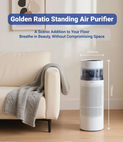 Vista 2 de Purificador de aire 2 en 1 con humidificador, purificadores de aire para el hogar, habitación grande, humidificador y purificador de aire en un