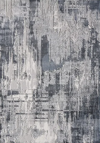 Vista 2 de Abani Rugs - Alfombra decorativa de 5 pies 3 pulgadas x 7 pies 6 pulgadas, color azul marino, azul y gris, colección Vista