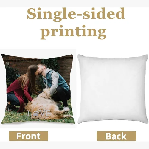 Vista 2 de Personalized One Image Pillow Case with Customized Text Designed for Bedroom or Sofa décor and Providing an Emotional Gift Experience for Loved Ones