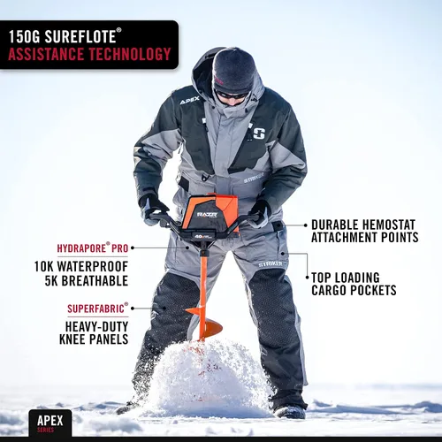 Vista 4 de Striker ICE Apex Baberos de pesca impermeables cálidos para hombres con aislamiento Primaloft