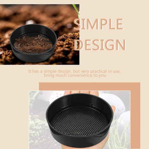 Vista 2 de 3 juegos de tamices de jardinería manuales ligeros para filtrar y tamizar el suelo eficientes para piedras y abono para tu jardín