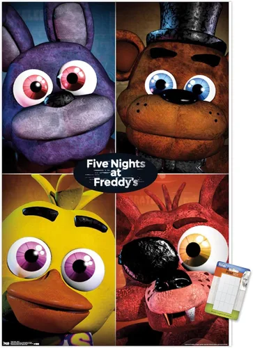 Vista 12 de Trends International Five Nights at Freddy's - Póster de pared cuádruple, 14.725 x 22.375 pulgadas, versión con marco de madera tipo granero
