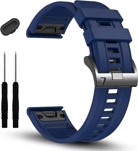 Vista 9 de EZMVZKU Correa de silicona Quickfit de 0.866 in compatible con Garmin Fenix 8/8Pro 1.850 in/Fenix 7/7 Pro/6/6 Pro/5 Plus, correa de reloj