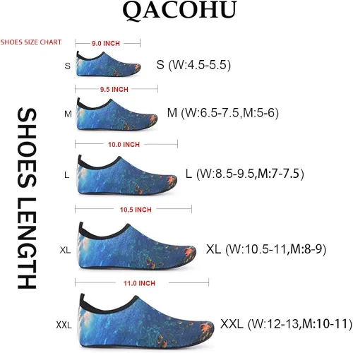 Vista 7 de QACOHU Zapatos de agua para hombre y mujer, zapatos de agua de secado rápido para buceo, surf, natación, playa, yoga