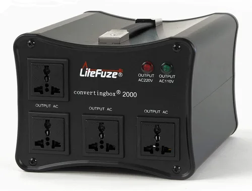 Vista 10 de LiteFuze Convertidor de voltaje de 1500 W - 110 V a 220 V y transformador elevador de 220 V a 110 V - Protección dual del disyuntor - Salida
