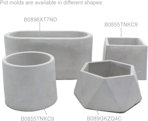 Vista 5 de Moldes de silicona para maceta de hormigón, para plantas suculentas, base incluida, hazlo tú mismo