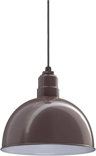 Vista 37 de Steel Lighting Co. Colgante de cuenco rosa Lámpara montada en el techo Cúpula de 15 pulgadas vástago de 12 pulgadas Estilo granero de acero
