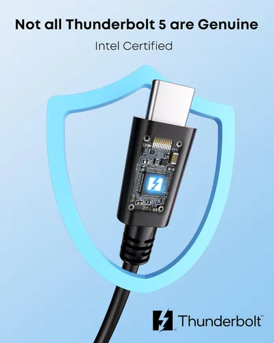 Vista 7 de Cable Thunderbolt 5, cable USB C de 3.3 pies con certificación Intel, carga rápida de 240 W, ancho de banda de hasta 120 Gbps, pantallas de 16 K/8K