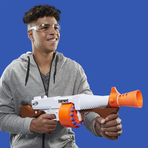 Vista 5 de Nerf Fortnite DG Lanzador de Dardos - Tambor Giratorio de 15 Dardos, Acción de Bombeo, 15 Dardos Oficiales Nerf