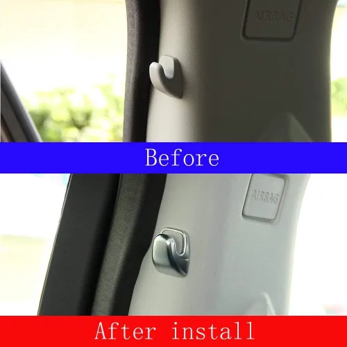 Vista 2 de YIWANG ABS Chrome B Pilar Post Hook Cover Trim 2 unids para Land Rover Discovery Sport 2015-2017 Accesorios de coche