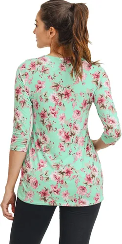 Vista 80 de LaClef - Blusa de maternidad para mujer, cuello redondo, manga 3/4, plisada al frente, estilo peplum