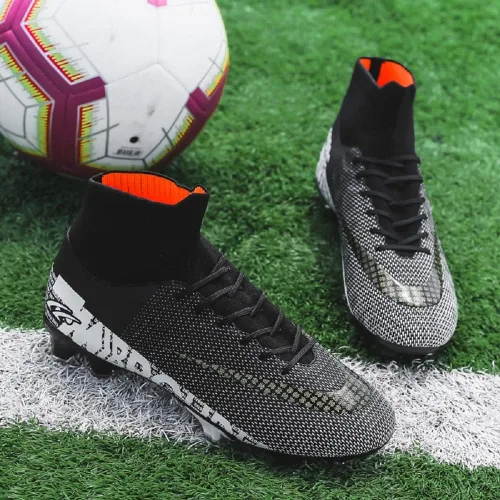 Vista 7 de Zapatos de fútbol para hombre, botas de fútbol profesionales con punta alta, para competiciónentrenamientoatletismo