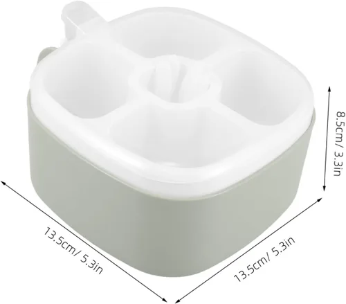 Vista 2 de Zerodeko Contenedores para refrigerador y congelador, organizador de especias contenedor de suministro de especias, caja de condimentos dividida