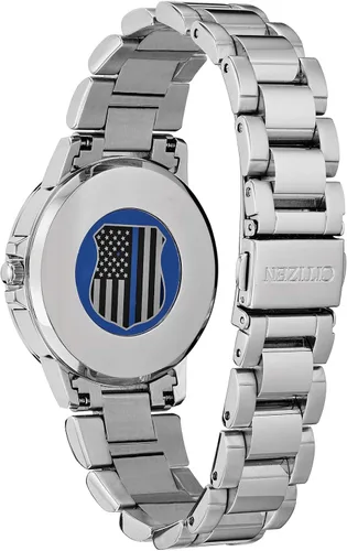 Vista 2 de Citizen Señoras delgada línea azul multifunción dial cristal reloj de mujer FD2041-54E, plateado, Reloj de mujer Citizen Thin Blue Line
