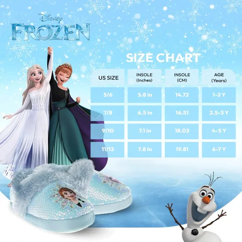 Vista 6 de Disney Frozen Elsa and Anna - Pantuflas de felpa para niñas, antideslizantes, cómodas, esponjosas, ligeras, cálidas, suaves, para interiores y niñas