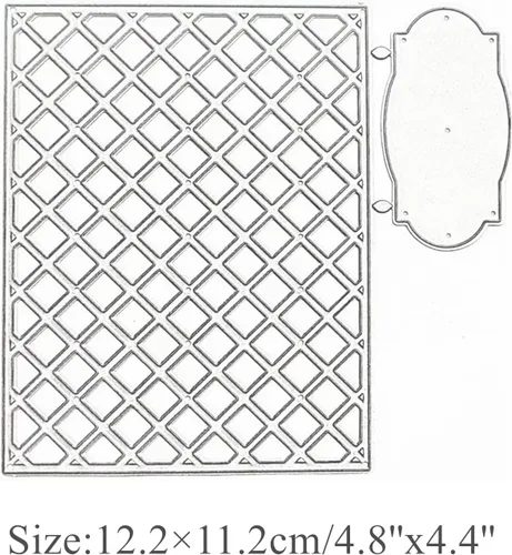 Vista 2 de hinana Plantillas troqueladas de metal rectangulares, marco de encaje de red, plantillas cortadas para manualidades, álbumes de recortes, álbumes