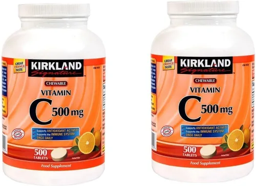 Vista 2 de Kirkland Vitamina C con escaramujos y complejo bioflavonoide cítrico (1000 mg), 3 frascos (500 comprimidos de cuenta)