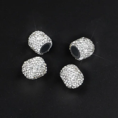 Vista 4 de 4 tapas de vástago de válvula de cristal con diamantes de imitación, accesorios exteriores de automóvil, cubiertas herméticas para vástagos