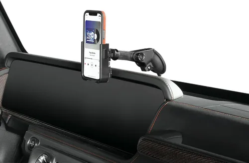 Vista 15 de WeatherTech WindshieldFone con extensión - Soporte universal para teléfono de coche montado en el parabrisas - Perillas billet negras