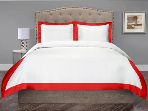 Vista 27 de Hotel Luxury - Juego de funda de edredón de 3 piezas de doble tono, 850 hilos, 100% algodón orgánico, colección de ropa de cama de alta calidad