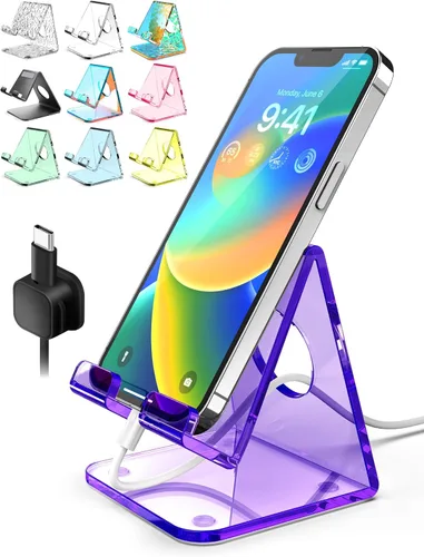 Vista 10 de Soporte acrílico para teléfono celular, soporte para teléfono Transparente