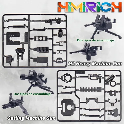Vista 2 de Paquete de armas militares, bloques de construcción para figuras de soldado, kit de equipo del ejército, piezas y accesorios de piezas compatibles